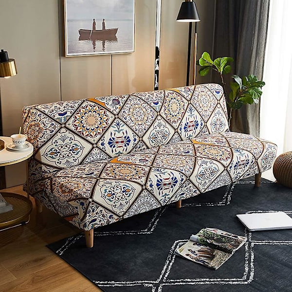 Sofaovertrekk uten armlener stretch 2 seters sofaovertrekk sammenleggbart