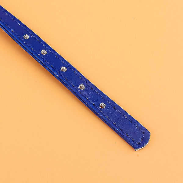 Blå tyg PU läder justerbar triangulär husdjurskrage för katter (23-28 cm)