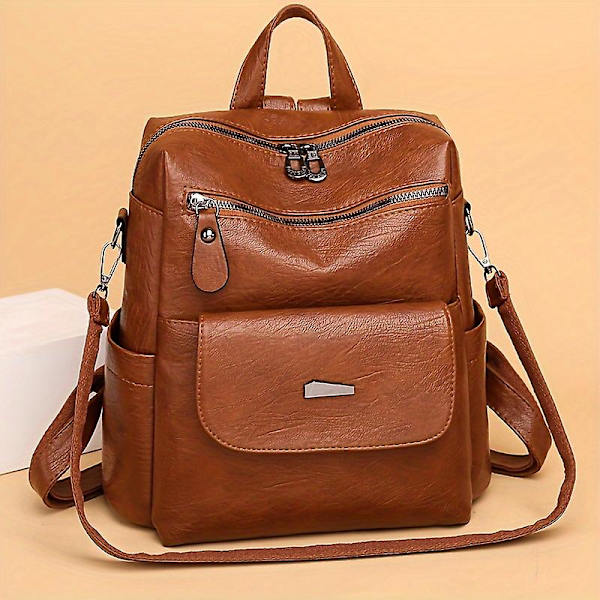 Ryggsäck Enkelt Dam Ryggsäck En Axel Crossbody Trevägs Ryggsäck Resväska（svart）