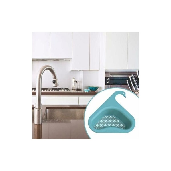 Trekantet vaskstativ, vaskafløbskurvsi, køkkenvaskopbevaringsafløb, trekantet vask hjørnehylde (blå+gul)