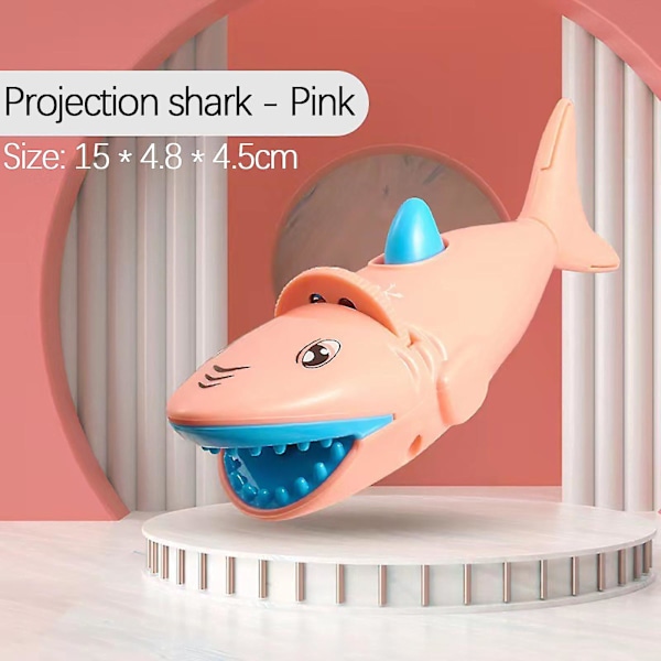 Shark Projektor Ficklampa Barnleksak Baby Pedagogisk Tidig Utbildning Projektion（ROSA）