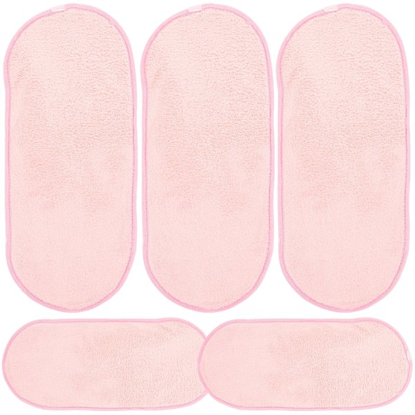 5 kpl kasvojenpesupyyhkeitä, kannettavia kasvopyyhkeitä, meikinpoistoliinoja kasvoille, retkeilykasvopyyhkeitä（36X16cm，Pink）