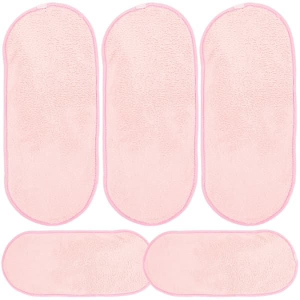 5 stk. Ansigtsvaskeservietter Bærbare Ansigtshåndklæder Makeupfjerner Klude til Ansigt Camping Ansigtshåndklæder（36X16cm，Pink）