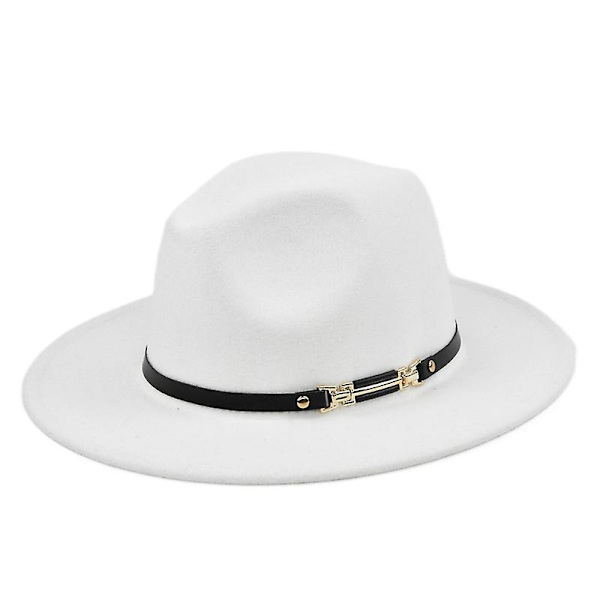 Ny koreansk stil mode elegant jazzhatt ullhatt dam vår och höst vinter ull retro litterär stor brätte hatt