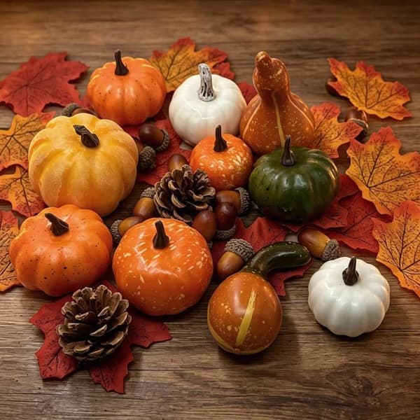 Pumpa Höstdekoration - Bordsdekoration för Halloween, Thanksgiving