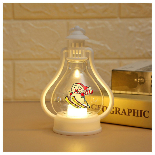 Jule Mini Lanterne Dekorativ Med Led-lys Batteridrevet bærbar lampe