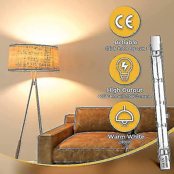 5 stk R7s 118mm 400w Halogenpære Blyantpære Dimbar Ac 220-240v 7500lm J118 Lineær Halogen Spotlight