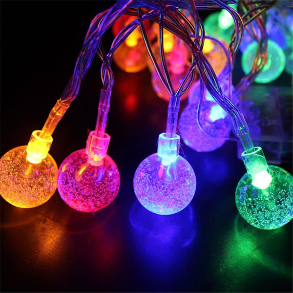 Solcells bubbelboll ljusslinga utomhus camping trädgård ljusslinga dekorativ ljusslinga kristallboll LED färgljus A（A）
