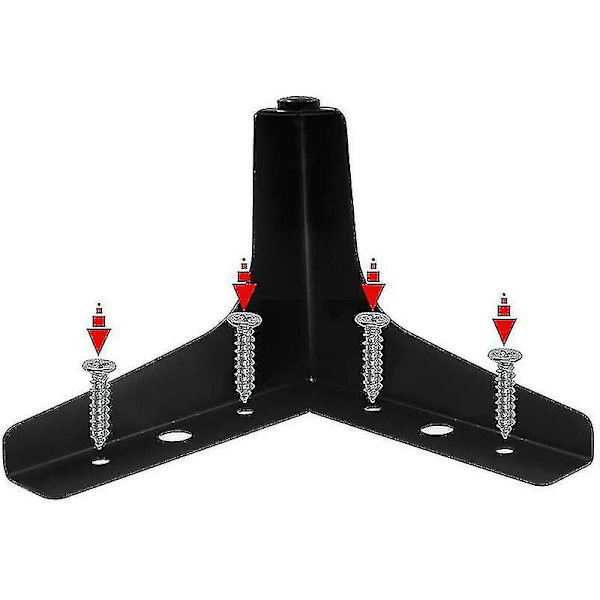 Set med 4 svarta metalliska triangulära sängben DIY möbel sofaben - 10 cm