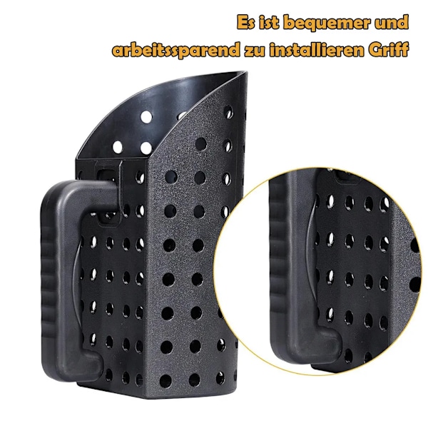 1 sett sandskuffe, hul design, ergonomisk håndtak, multifunksjonell med skala mark, spade for sand, graveverktøy, utendørs leketøy for barn