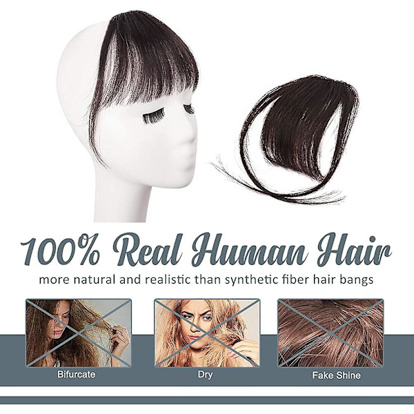 Clip In Fringe Människohår 100% Äkta Hår Fringe Extensions Clip In Fransk Lugg