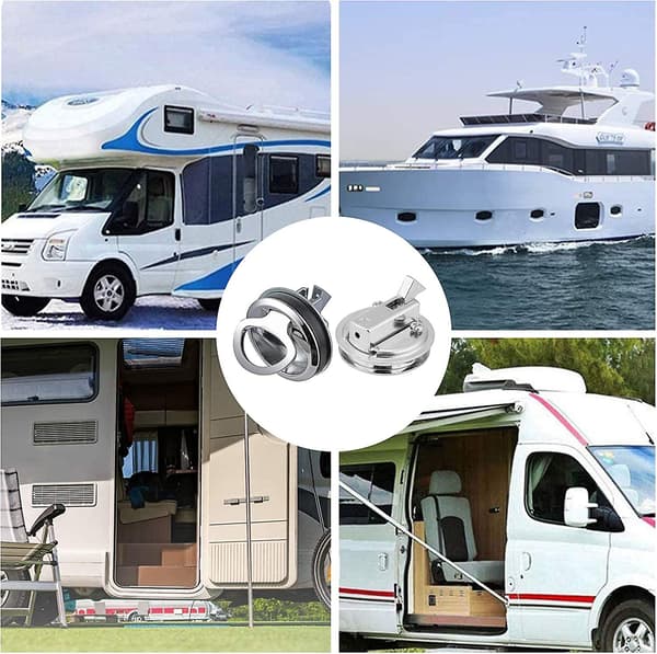 Sink legering av sink legering slam flush pull luke flush dør pull luke slam latch for Camper dekk luke dør skap, sølv 2 stk