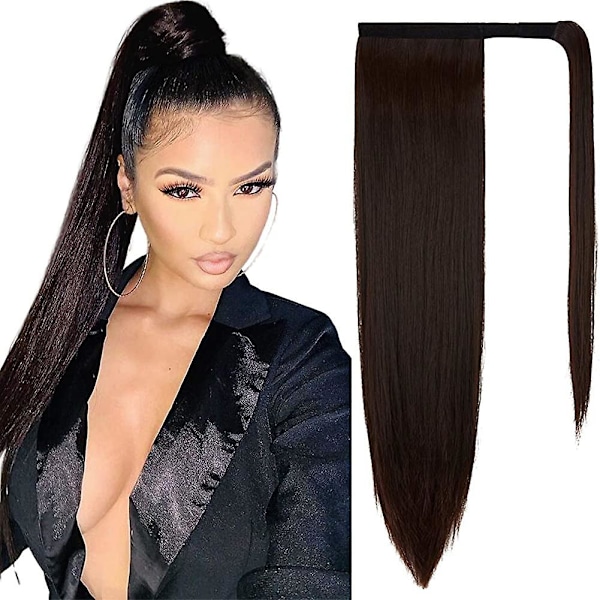 28 tum Ponytail Extension Lång Rak Wrap Around Clip In Syntetisk Fiber Acsergery Present