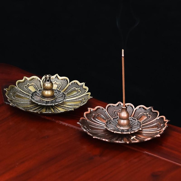 2- set rökelsebrännare, mini lotusblomma rökelsebrännare med blommig konst och klassisk brännardekor
