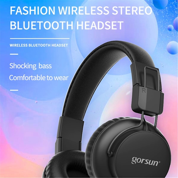 E92 Bluetooth-headset med tung bas, stereoljud och trådlös vikbar over-ear-hörlur