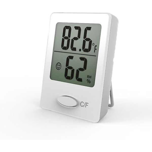 MSBD 2 stk. bærbar digitalt hygrometer med høj nøjagtighed til indendørs temperatur og luftfugtighed (hvid)