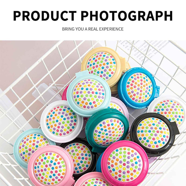 Candyfarvet foldebar kam, bærbar ensfarvet makeup spejl massage kam