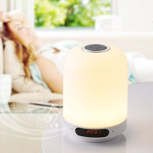 Högtalare Trådlös Bluetooth Bluetooth-högtalare Multifunktionell Sju Färger Bärbar Atmosfär Musik Ljud Alarmklocka Handsfree Laddning Liten Natt