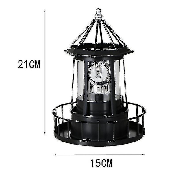 Led-aurinkovoimalla toimiva majakka, 360 asteen pyörivä pihavalo