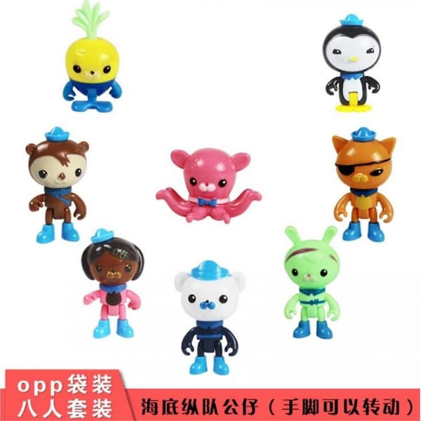 8 st/set Action Toy Captain Robin Penguin Mini Model Dockor Barnens Presenter | Action People(Färgglad)