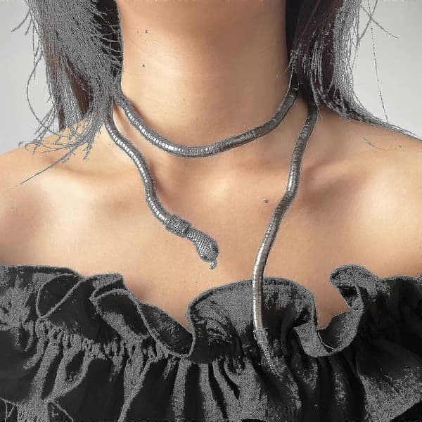 Flexibelt ormarmband för damer, böjbart ormarmband, halsband guld (guld)