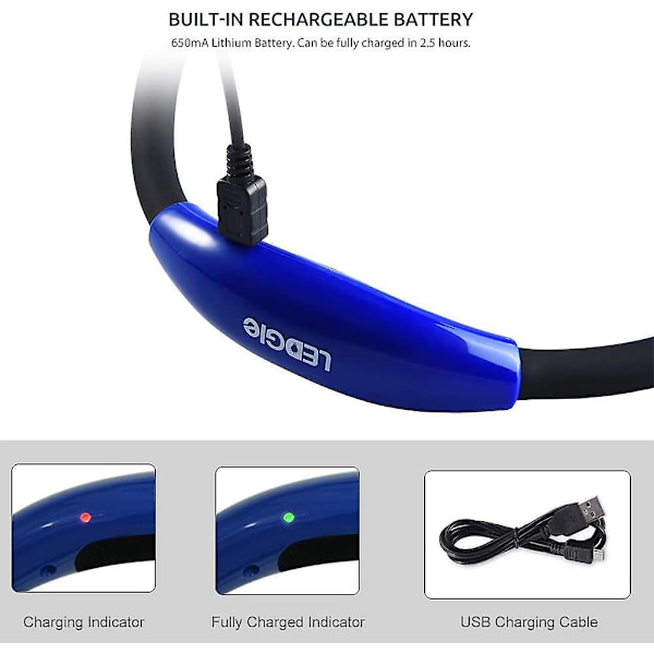USB Genopladelig Nat Læselampe 3 LED Læsetilstande til Strikning Syning Rejser Camping