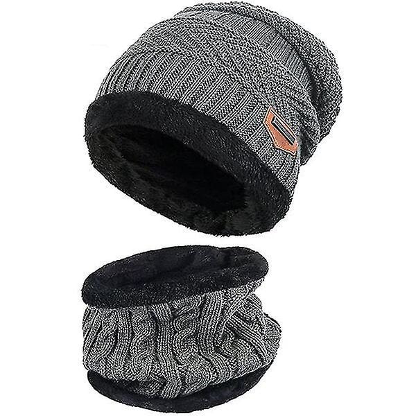 Vintervarm mössa halsduk handskar set unisex vintervarm stickad mössa hatt Lv（Style4）
