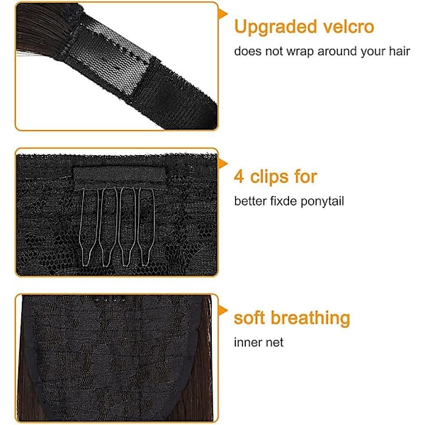 28 tum Ponytail Extension Lång Rak Wrap Around Clip In Syntetisk Fiber Acsergery Present