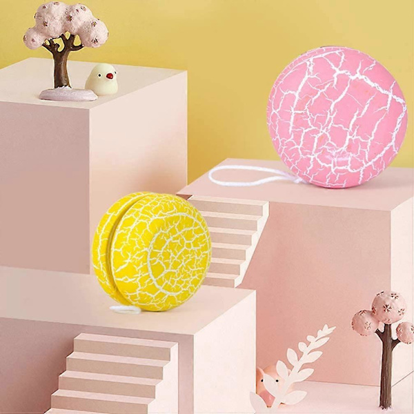 Trä-YoYo Responsiv Loop YoYo Leksaker för Barn YoYos Trådstyrning för Småbarn Barn Jul Födelsedag Karneval Party Favoriter Priser Rosa