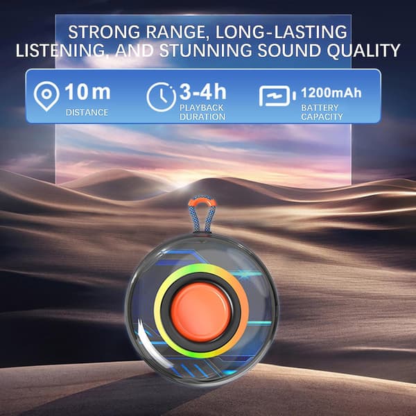 Färgglad subwoofer, hög volymljud, Bluetooth utomhushögtalare, hemmabruk