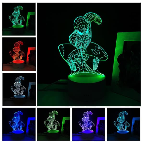 3D illusjonslampe Anime-karakter 3D LED nattlys