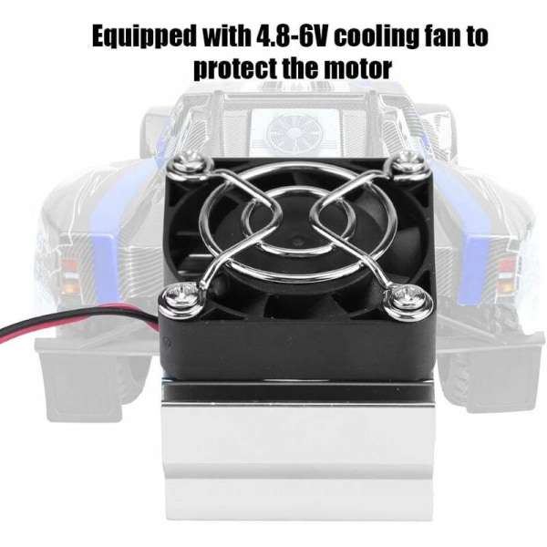 540/550/3650 Moottorin jäähdytysrunko tuulettimella, jäähdytysrunkotarvikkeet sähköiseen RC-auton moottoriin 1:10 mittakaavassa (hopea),ladacea