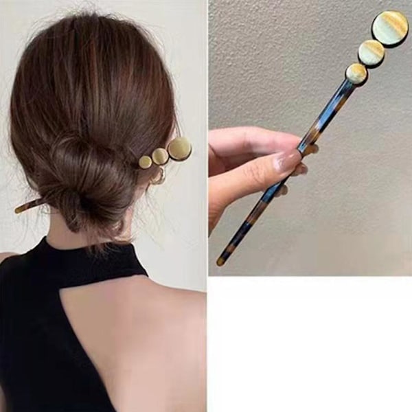 Vintage Leopardikuvio Retro Hiussoljet, Asetaatti Hiussauvat Syömäpuikko Hiustappi Diy（D）
