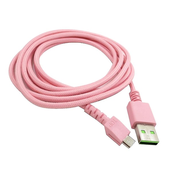 Universell Micro Usb-kabel för Naga Pro trådlös mus flätad laddningskabel (rosa)