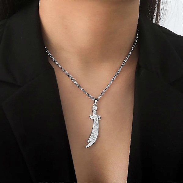 Imam Ali Svärd Dhul-fiqar Halsband Islamisk Arabisk Konst Islam Muslim Zolfiqar Arabisk Kalligrafi Män Amulett Smycken