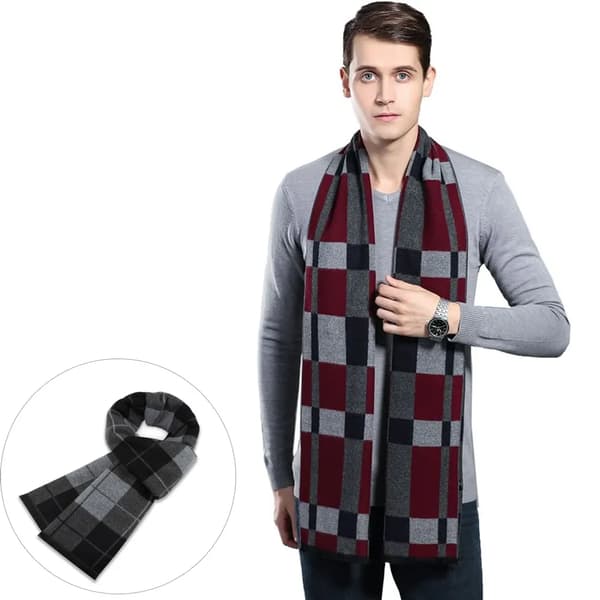 Halsduk Herr Stickad Halsduk Dam Varm Höst Vinter Halsduk, Herrhalsduk Basic Klassisk Modern Elegant Varm Lång Vinterhalsduk(1)