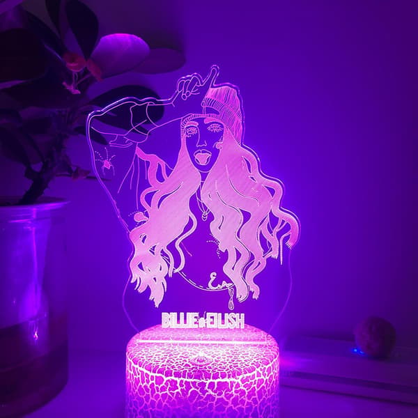 3D LED natlampe amerikansk popsanger 3D illusion