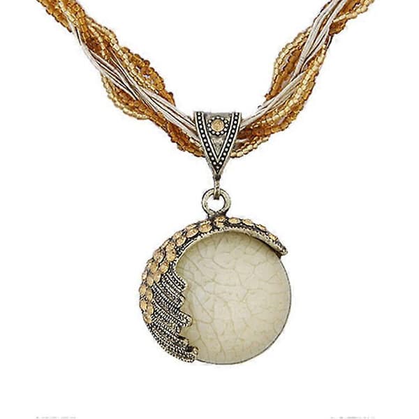Het bohemisk retro etnisk typ rispärlor full diamant ädelsten halsband tröja kedja kvinnor blå