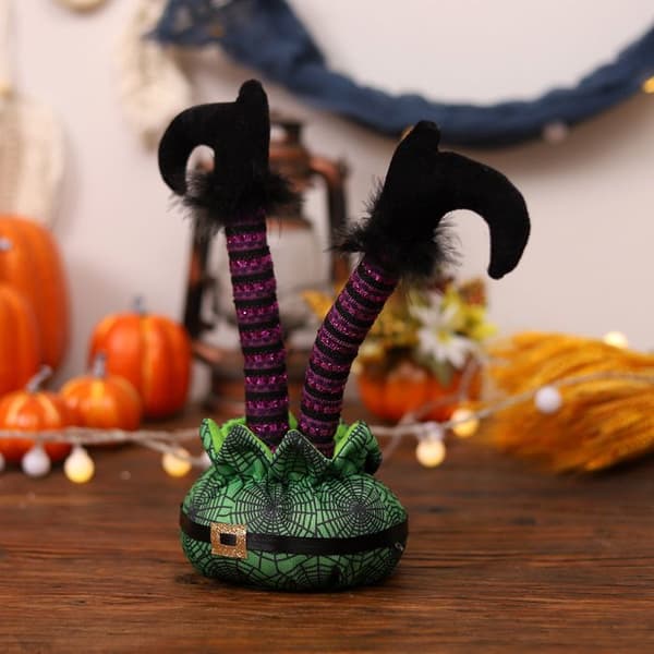 Halloweenpynt - Hekseben - 2 Stykker - Grøn - Udendørs/Indendørs
