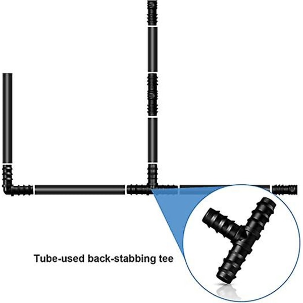 Dww-rørforbindelser til 16 mm vandingssystem (T-stykke)