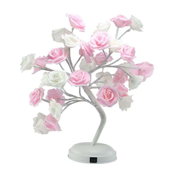 Hemdekor Vacker Rosbukett LED Träd Bordslampa Ljus Fest Bröllop Heminredning Present