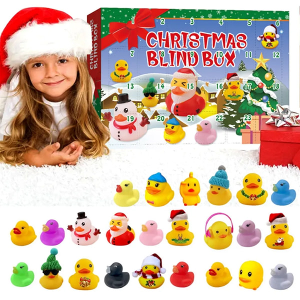 Juladventskalender 2022, 24 dagars Duck Toy Julnedräkningskalender Blind Box Julklappar för vuxna och barn