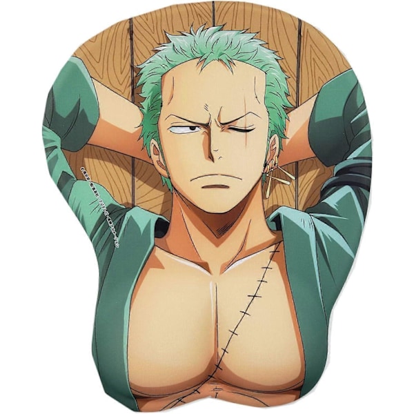 Anime 3D Musmatta med Mjuk Handledsstöd Spel 3D Musmattor 2-vägs Skinn (Mp-Zoro F)
