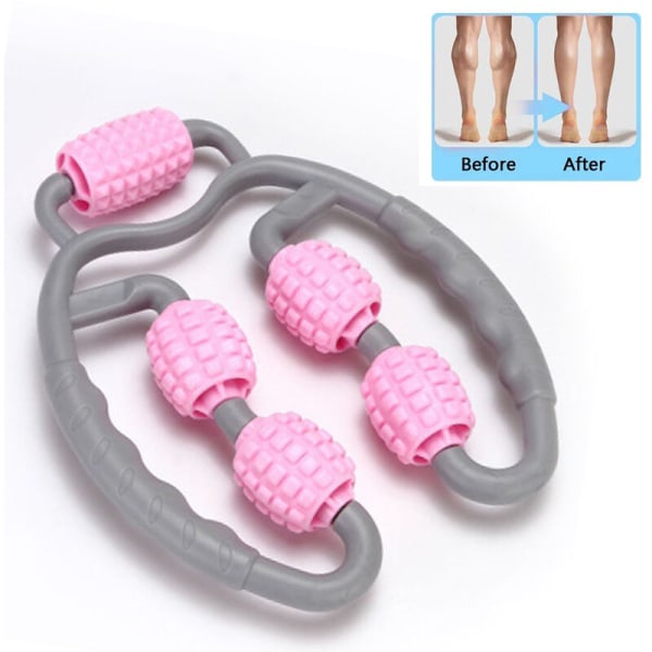 Foam Roller Massasjepinne for benmuskler Hjemmeavlastning etter treningsøkt Selvmassasjeapparat Lindring dypvevssmerter Faksia, rosa