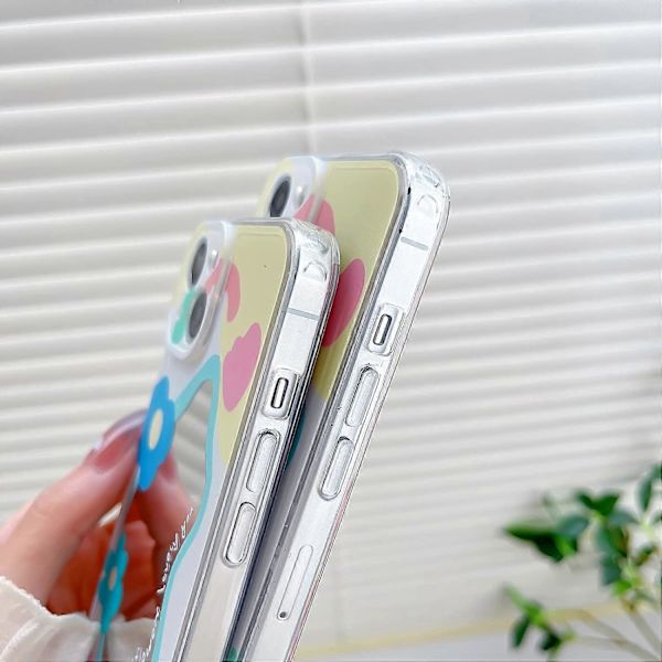 iPhone 12 Pro Max Skal med Sminkspegel, Blommönster för Kvinnor Män Hård Slank Stötsäker Flora Skal för iPhone 12 Pro Max Cover (för iPhone12ProMa