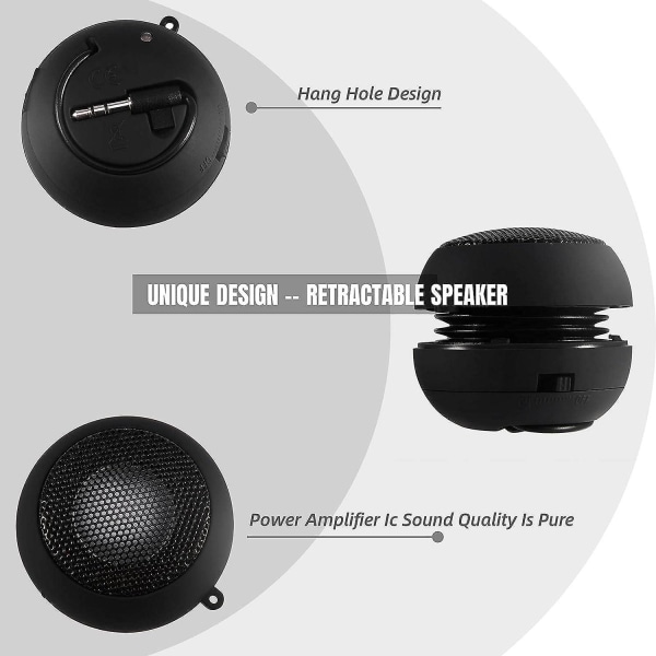 Minihögtalare Bärbar Ljus Rese Hög bashögtalare med 3,5 mm ljuduttag Inbyggt batteri USB -högtalare för mobiltelefon