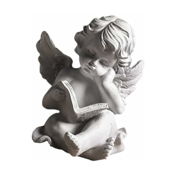 Cherub Angels Resin Have Statue Figur Bedårende Engel Skulptur Mindestatue til Indendørs Udendørs Have Dekoration Style a