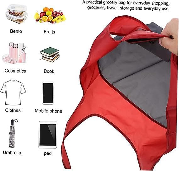 Sammenleggbar handlepose, sammenleggbare handleposer i festet poseoppbevaring Tote-vesker