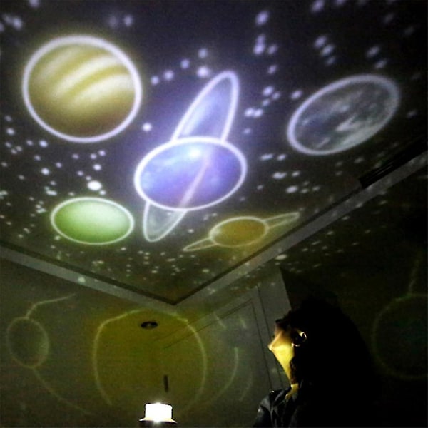 Stjernehimmel nattelys, planetarisk projektor jord univers LED lys farverig stjernehimmel stjernehimmel lampe projektionslampe