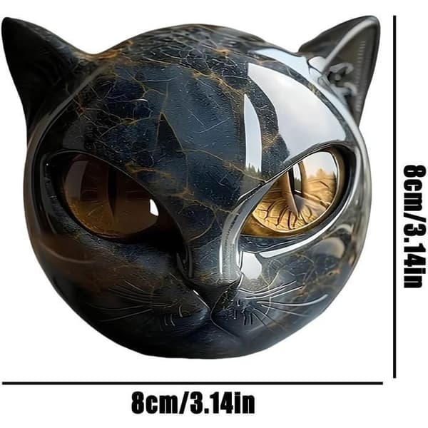 Skulptur - KZQ - Sort Kat i Sten - Moderne Dekoration - Ornament - Materiale: Resin